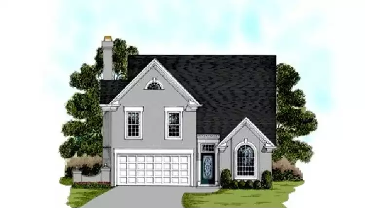 image of 2 story european house plan 7594